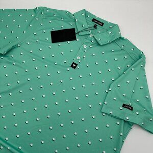 Bad Birdie Men's Aim Point Tech Performance Pique Polo, Size XL, Dusty Jade